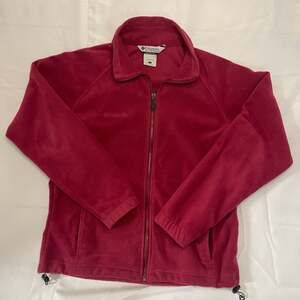 Columbia Women's Full Zip Fleece Jacket Maroon Red Size Large